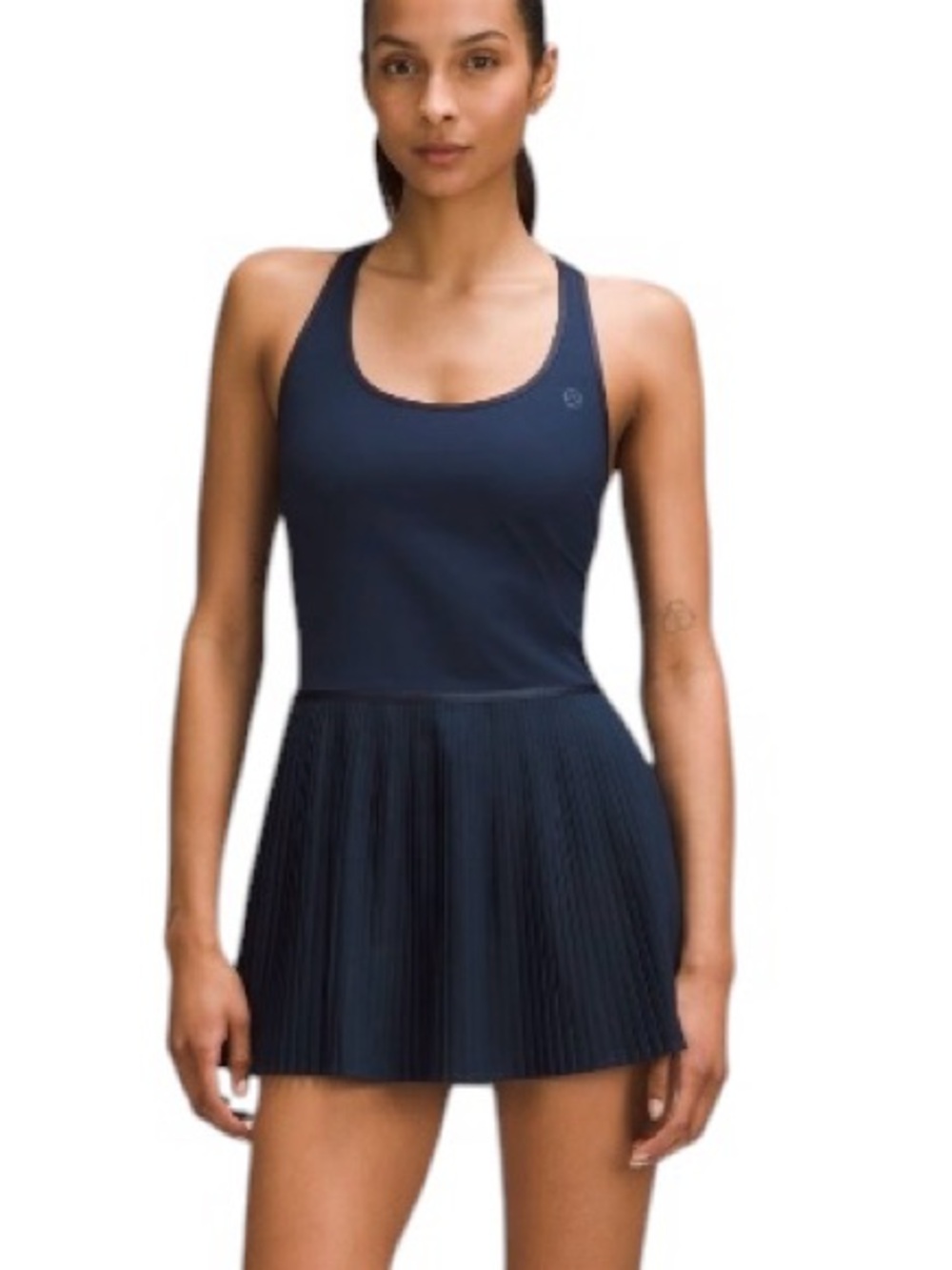 lululemon athletica Navy Blue Racerback Pleated Tennis Mini Dress